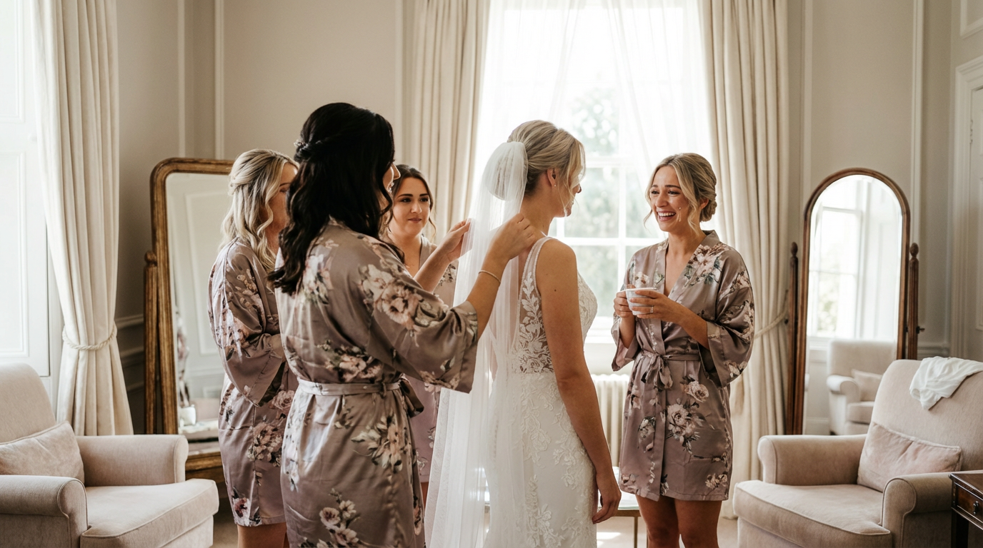 Getting ready footage captures the anticipation and emotion of the day