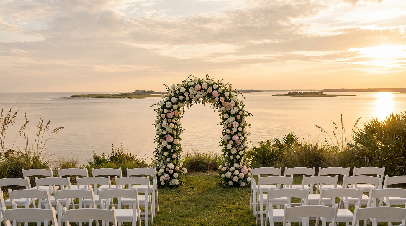 Waterfront venues on the Gulf Coast create the most dramatic ceremony backdrops